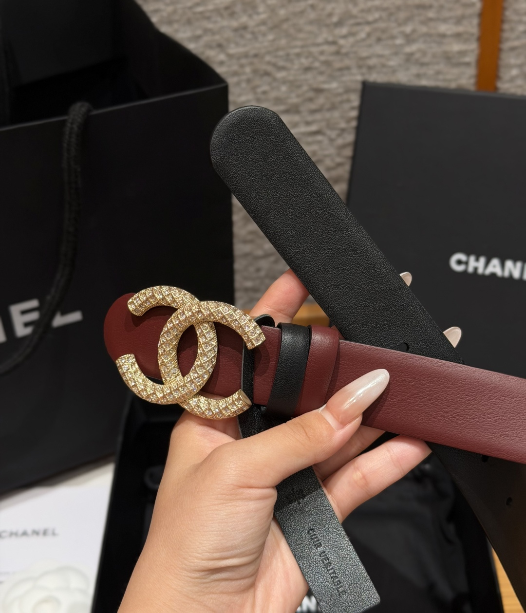 -香家✨双面小牛皮扣腰带系列 Ceinture 30 mm Réversible en Cuir de 