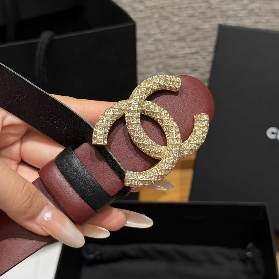 -香家✨双面小牛皮扣腰带系列 Ceinture 30 mm Réversible en Cuir de 
