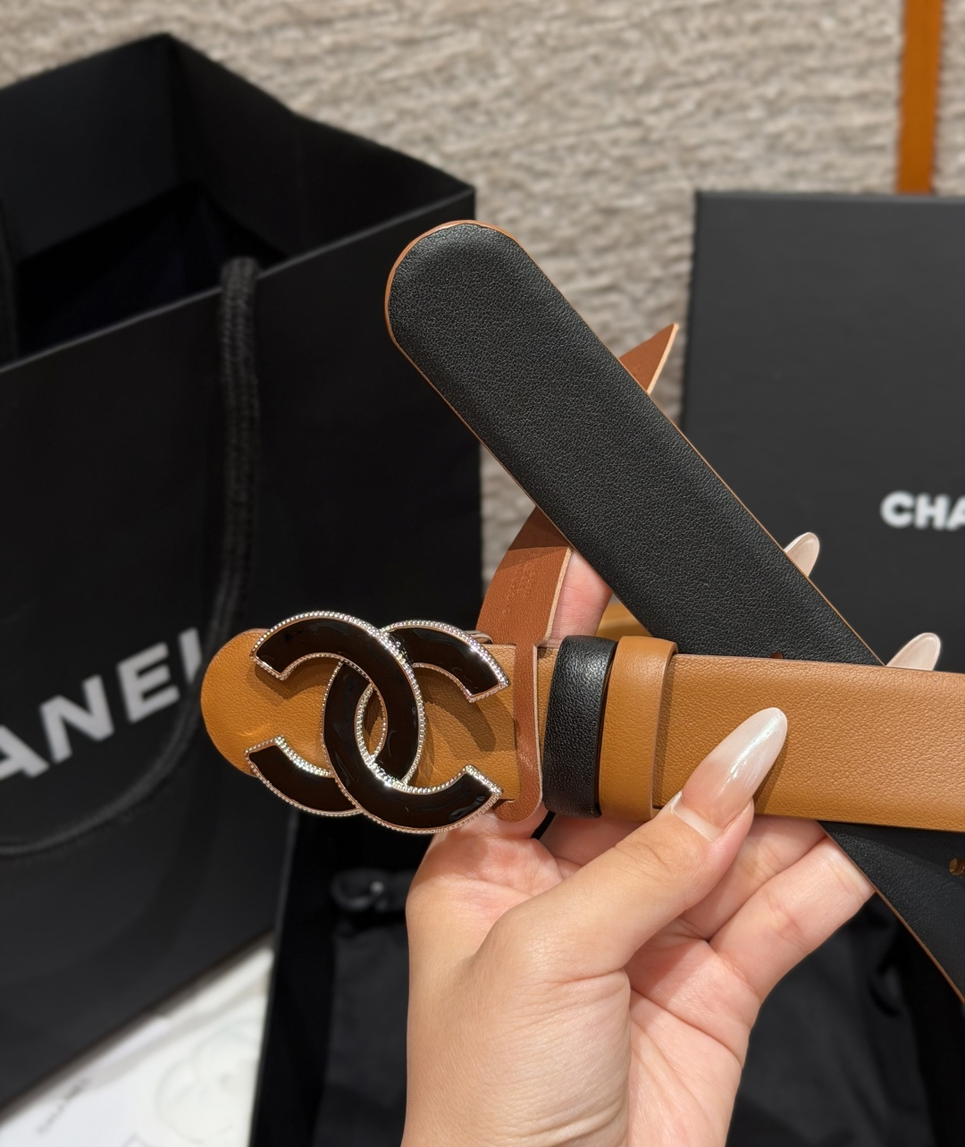 -香家✨双面小牛皮扣腰带系列 Ceinture 30 mm Réversible en Cuir de -香家✨双面小牛皮扣腰带系列 Ceinture 30 mm Réversible en Cuir de