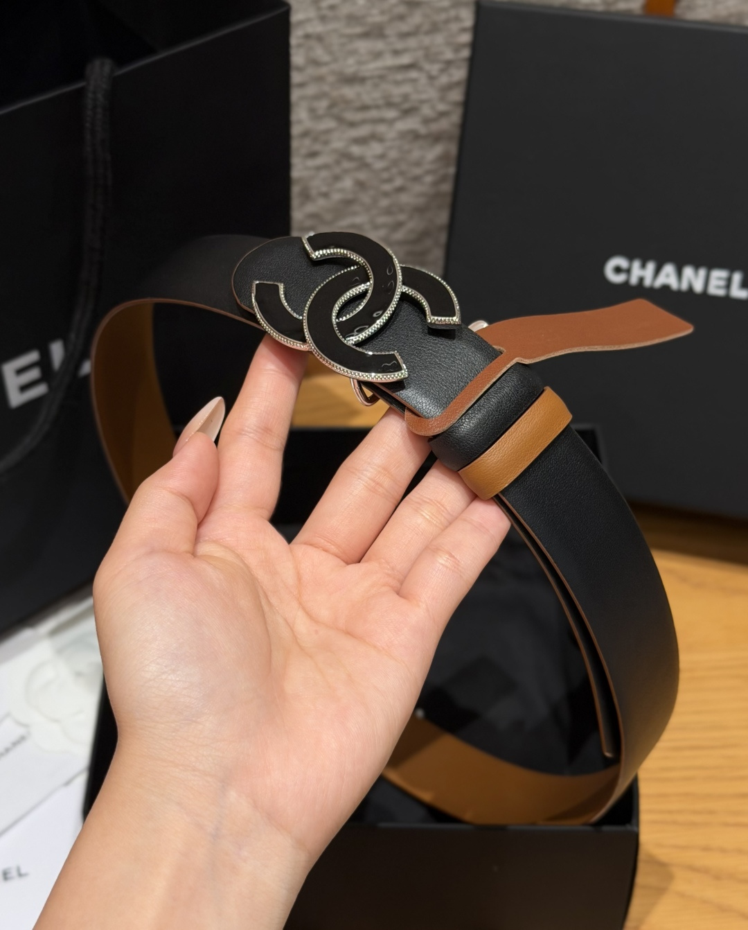 -香家✨双面小牛皮扣腰带系列 Ceinture 30 mm Réversible en Cuir de -香家✨双面小牛皮扣腰带系列 Ceinture 30 mm Réversible en Cuir de