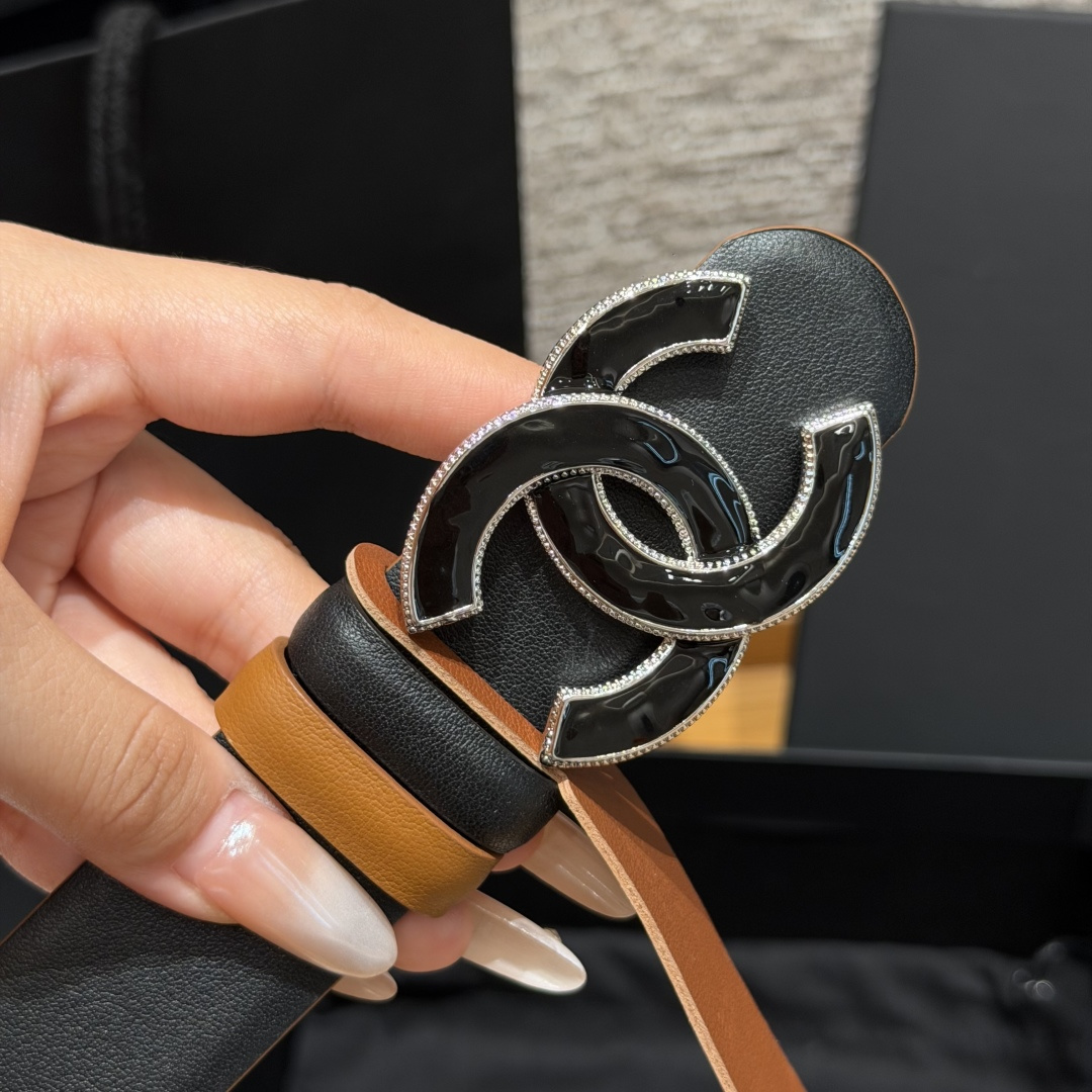 -香家✨双面小牛皮扣腰带系列 Ceinture 30 mm Réversible en Cuir de -香家✨双面小牛皮扣腰带系列 Ceinture 30 mm Réversible en Cuir de