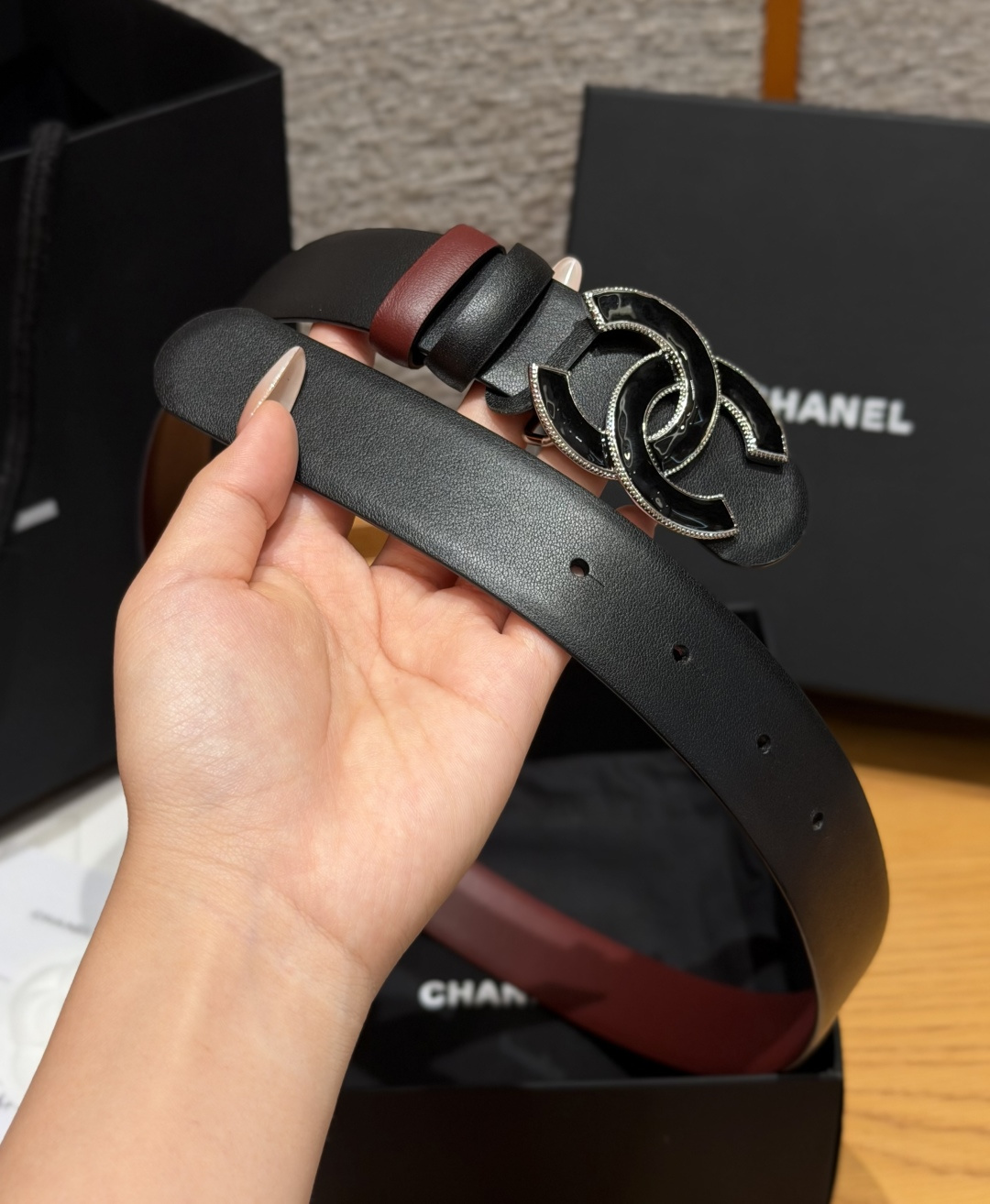 -香家✨双面小牛皮扣腰带系列 Ceinture 30 mm Réversible en Cuir de -香家✨双面小牛皮扣腰带系列 Ceinture 30 mm Réversible en Cuir de
