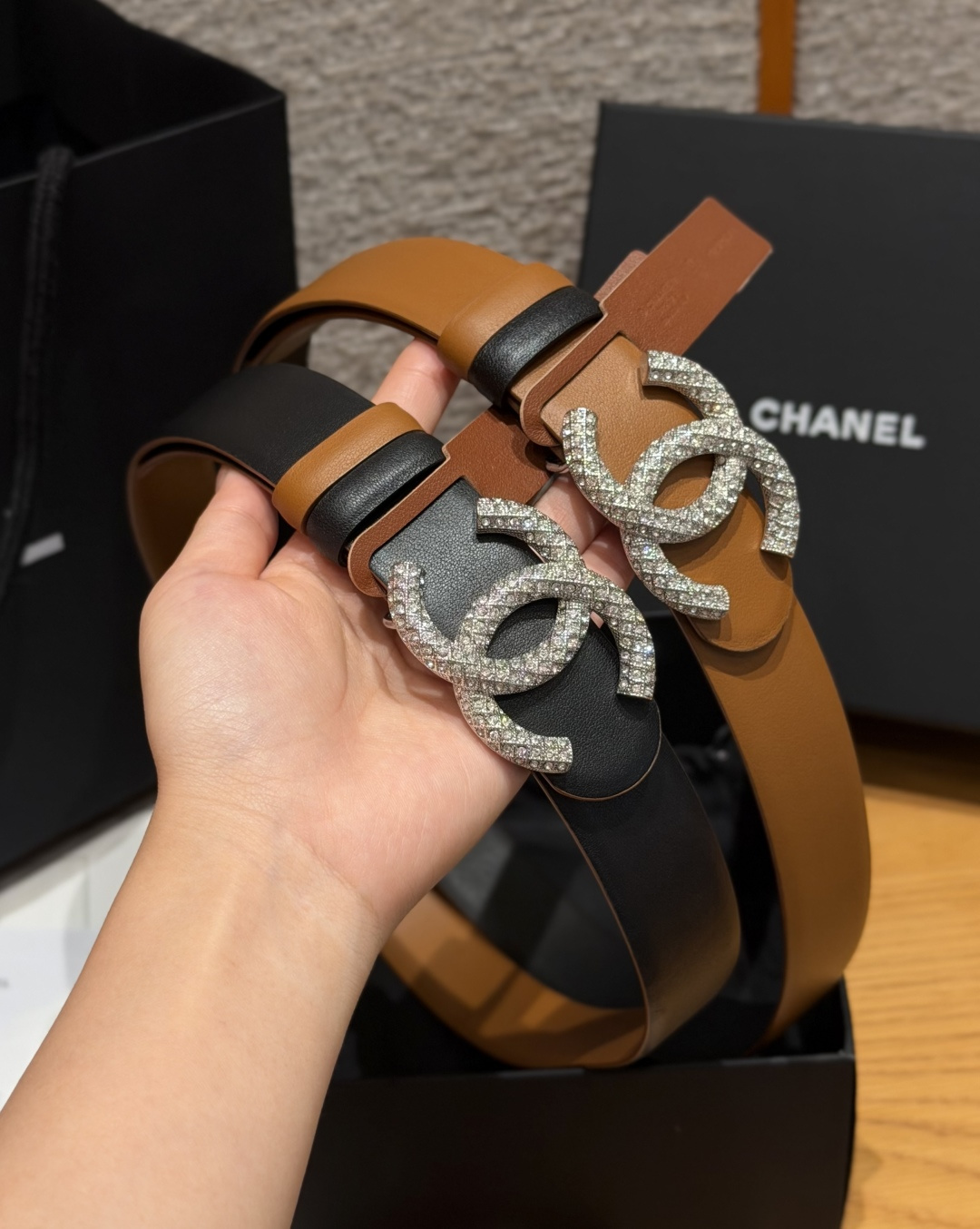 -香家✨双面小牛皮扣腰带系列 Ceinture 30 mm Réversible en Cuir de 