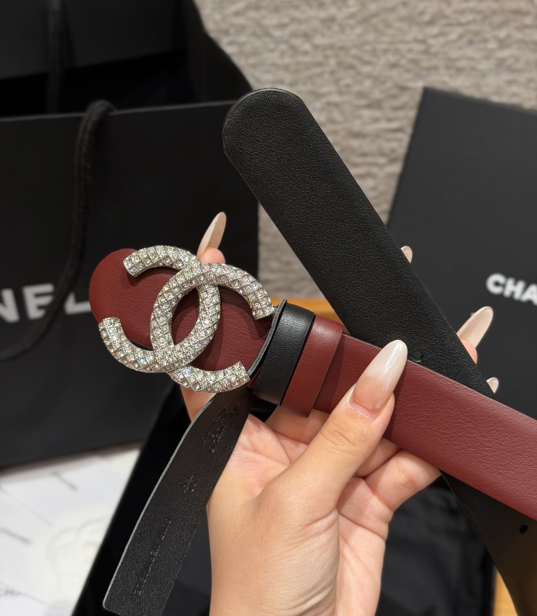 -香家✨双面小牛皮扣腰带系列 Ceinture 30 mm Réversible en Cuir de 