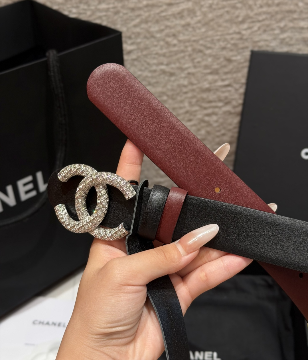 -香家✨双面小牛皮扣腰带系列 Ceinture 30 mm Réversible en Cuir de 