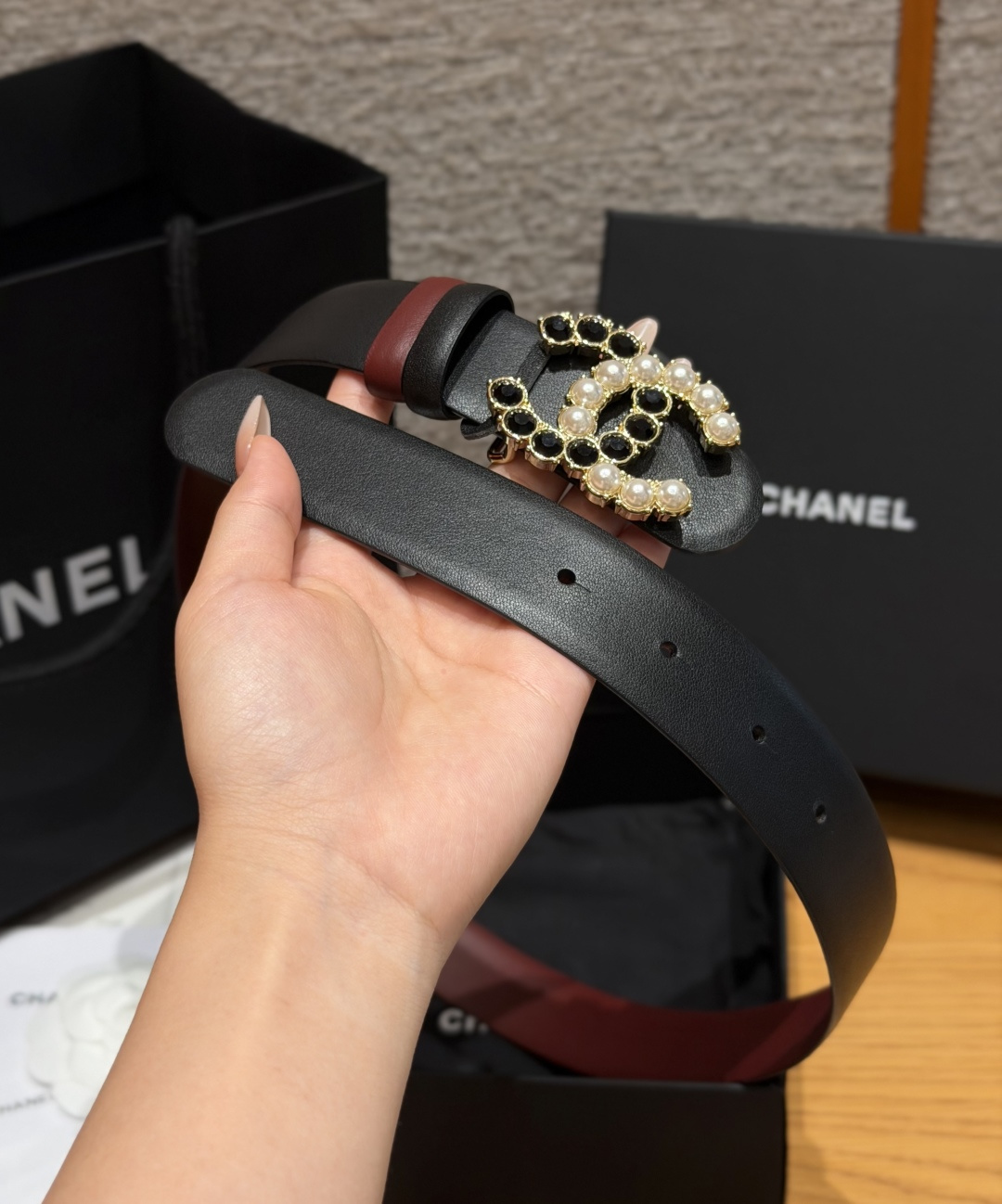 -香家✨双面小牛皮扣腰带系列 Ceinture 30 mm Réversible en Cuir de 