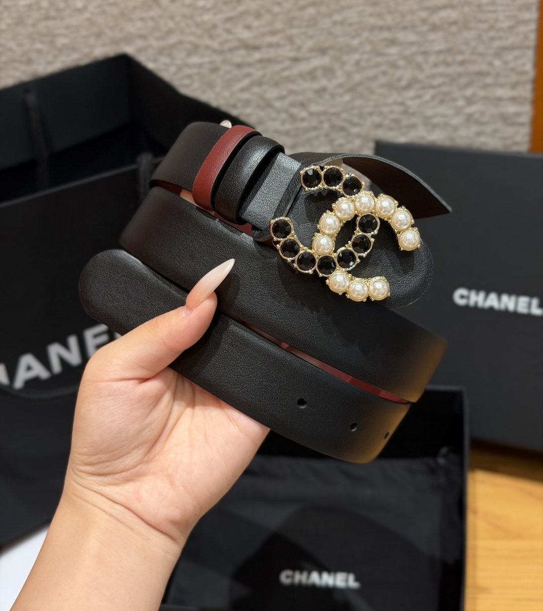 -香家✨双面小牛皮扣腰带系列 Ceinture 30 mm Réversible en Cuir de 