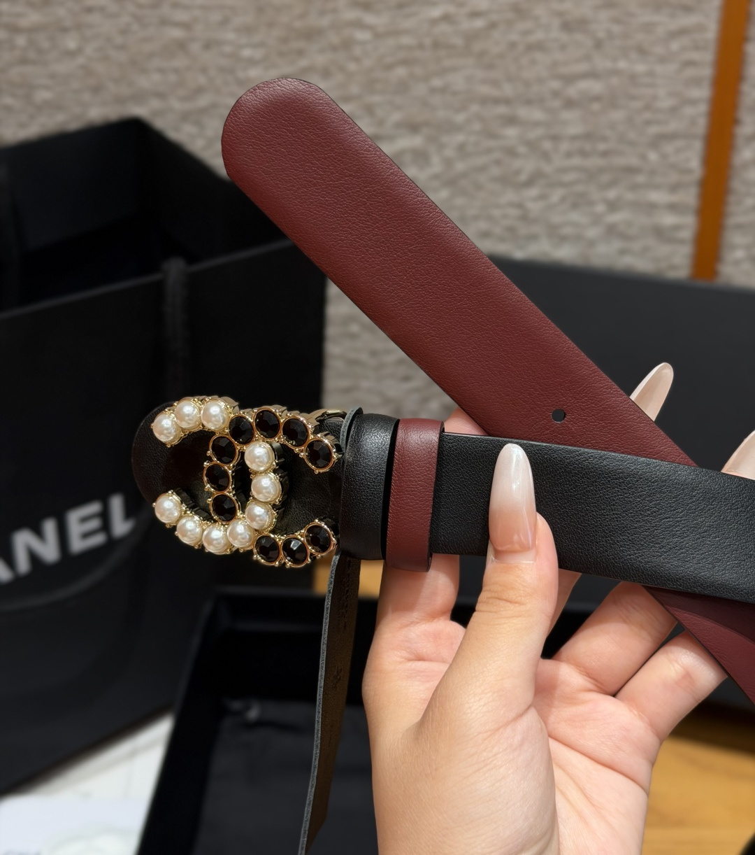-香家✨双面小牛皮扣腰带系列 Ceinture 30 mm Réversible en Cuir de 