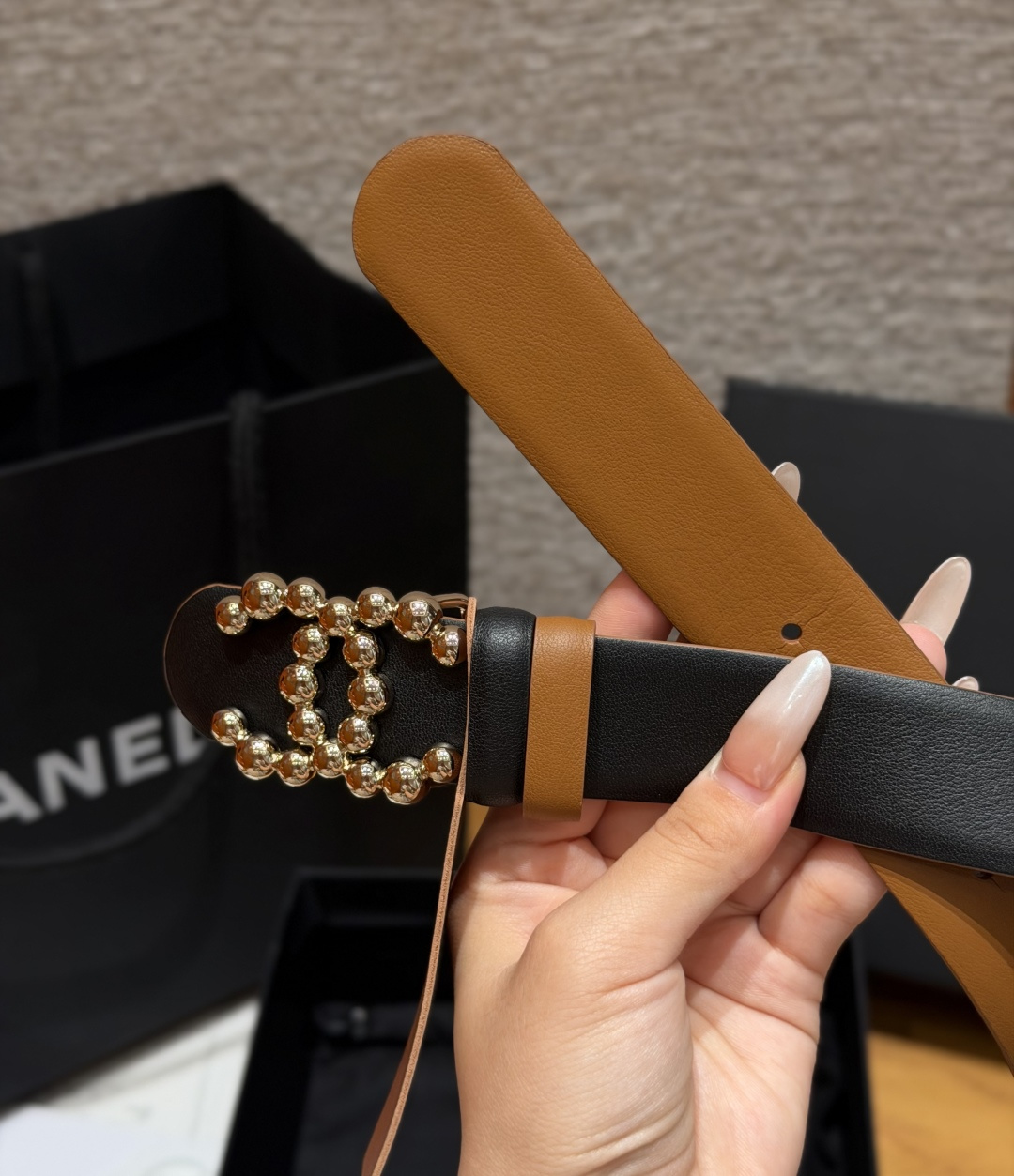 -香家✨双面小牛皮扣腰带系列 Ceinture 30 mm Réversible en Cuir de -香家✨双面小牛皮扣腰带系列 Ceinture 30 mm Réversible en Cuir de