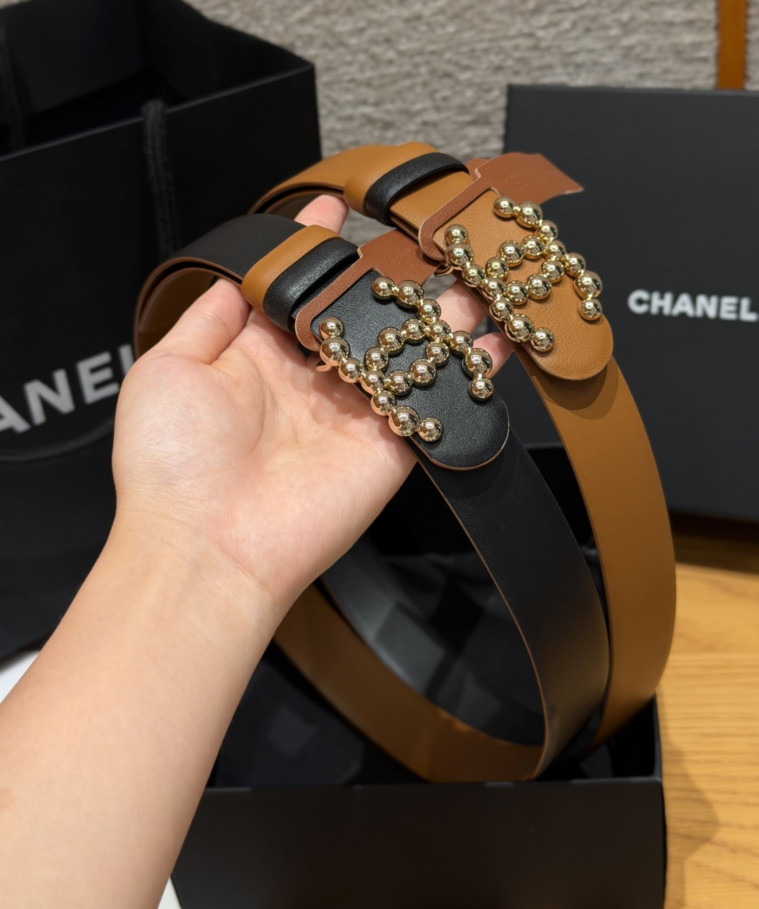 -香家✨双面小牛皮扣腰带系列 Ceinture 30 mm Réversible en Cuir de 