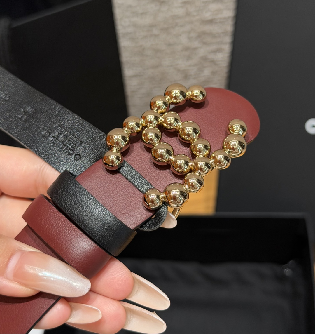 -香家✨双面小牛皮扣腰带系列 Ceinture 30 mm Réversible en Cuir de 
