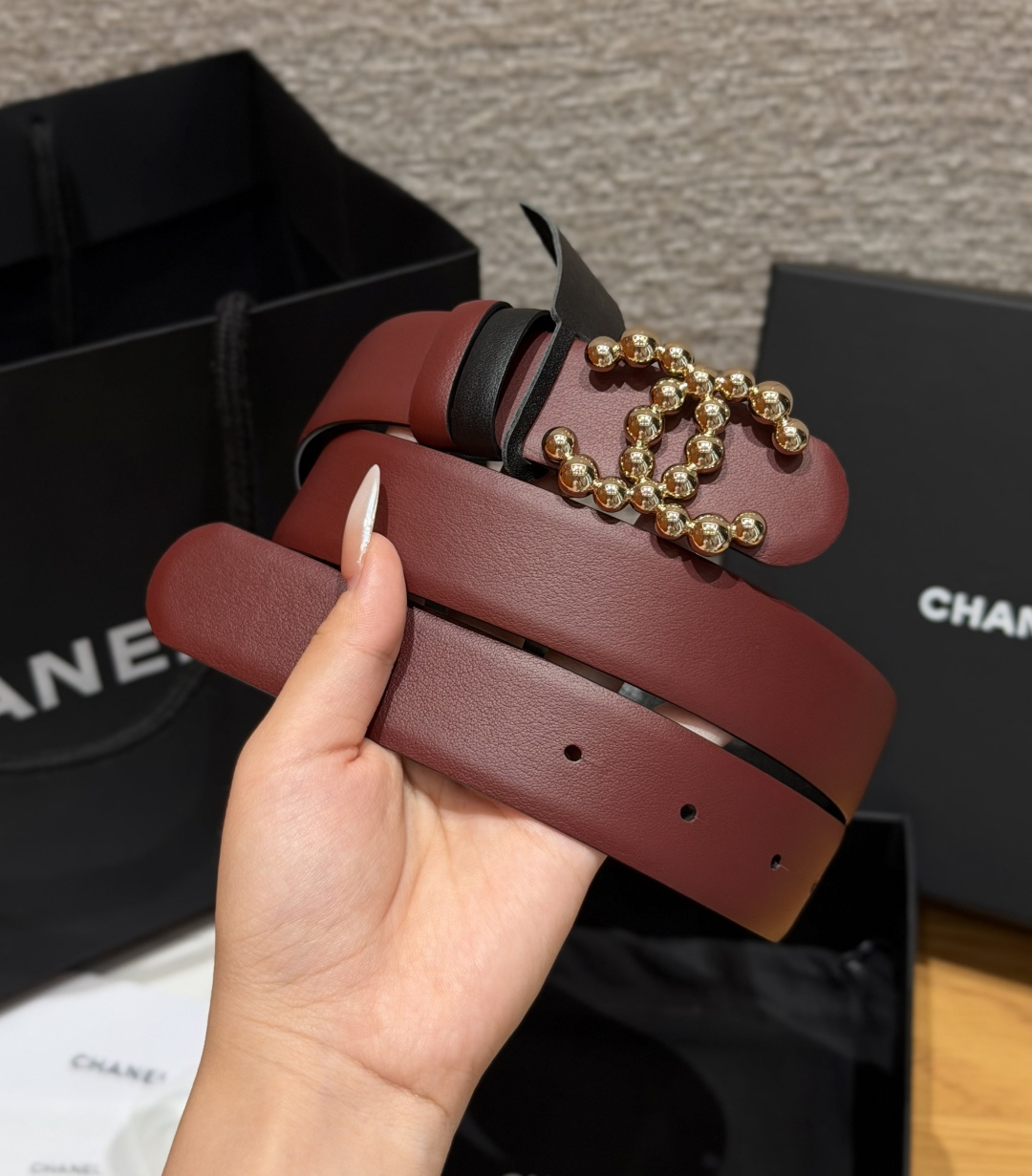 -香家✨双面小牛皮扣腰带系列 Ceinture 30 mm Réversible en Cuir de 