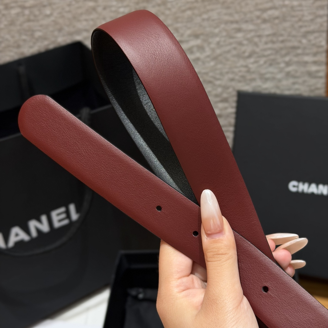 -香家✨双面小牛皮扣腰带系列 Ceinture 30 mm Réversible en Cuir de 