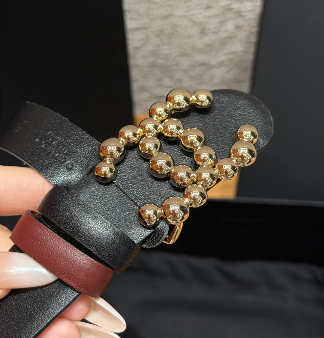 -香家✨双面小牛皮扣腰带系列 Ceinture 30 mm Réversible en Cuir de -香家✨双面小牛皮扣腰带系列 Ceinture 30 mm Réversible en Cuir de