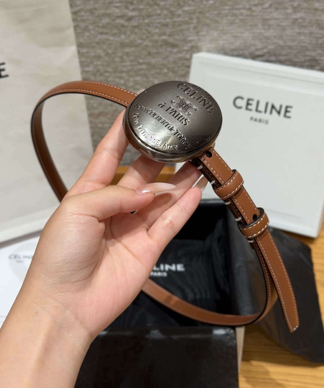 셀린느 13mm 가죽 벨트 상세 이미지 4