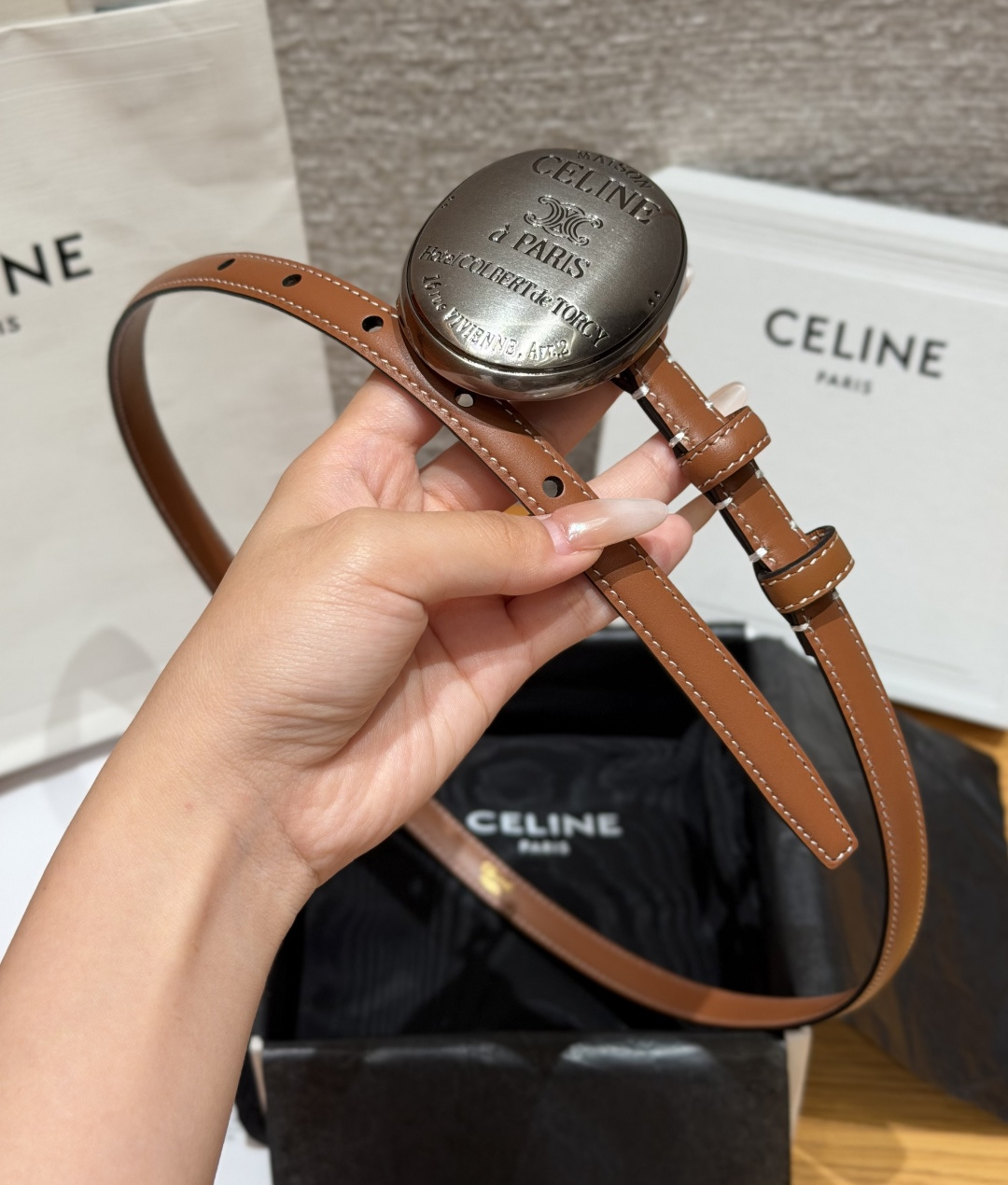 셀린느 13mm 가죽 벨트 상세 이미지 3