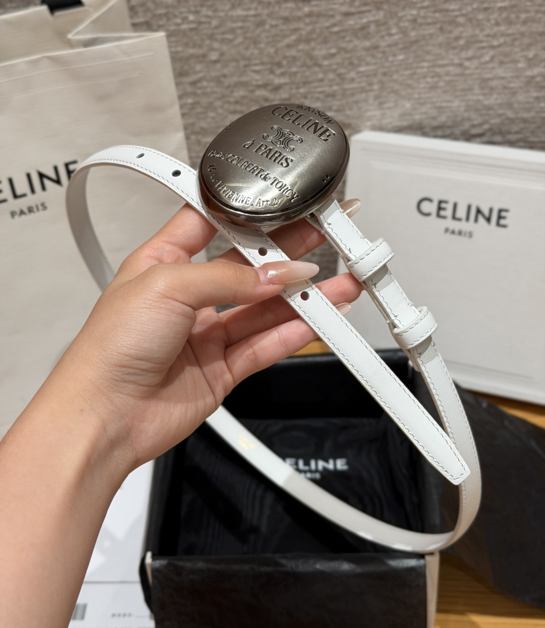 셀린느 메종 13mm 레더 벨트 상세 이미지 4