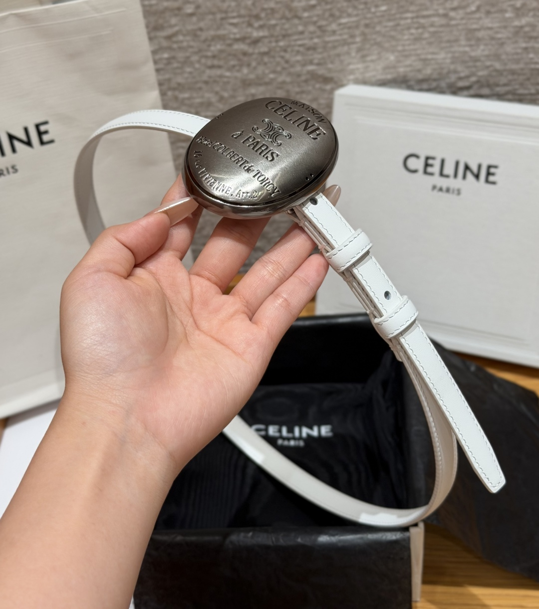 셀린느 메종 13mm 레더 벨트 상세 이미지 5