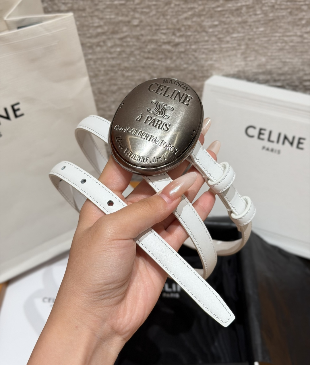 셀린느 메종 13mm 레더 벨트 상세 이미지 3