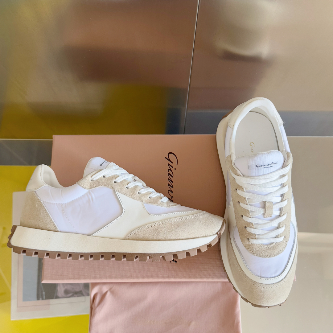 Gianvito Rossi Gravel Series Velvet Sneakers with Thick Base for Leisure Couple. - 图片 2