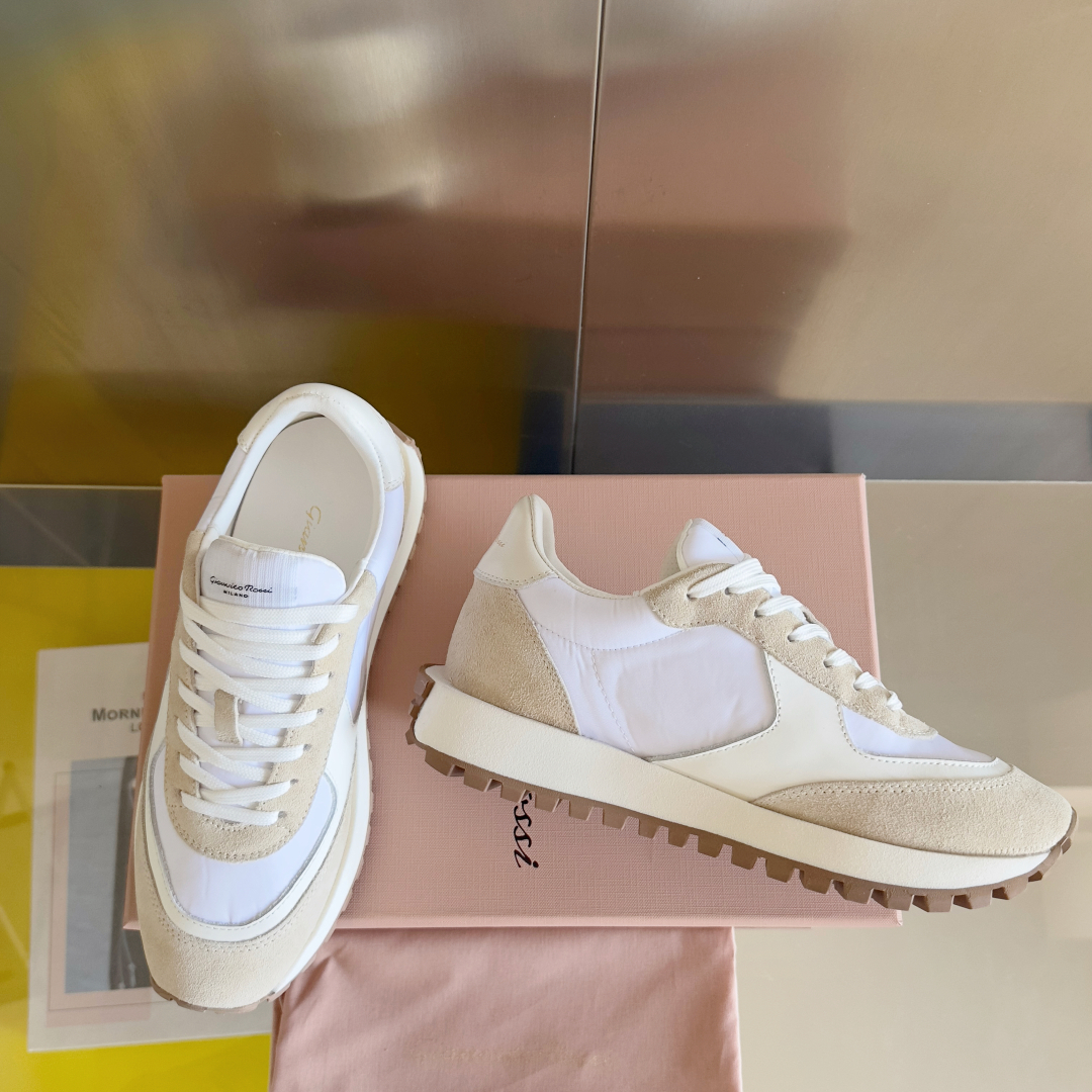 Gianvito Rossi Gravel Series Velvet Sneakers with Thick Base for Leisure Couple. - 图片 3