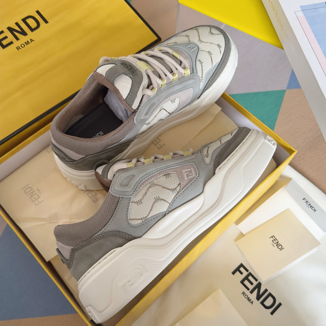 顶级版本：男款
Fendi 芬迪 最新 Force系列 FF厚底 休闲 运动鞋 板鞋
原版购入开发 做货