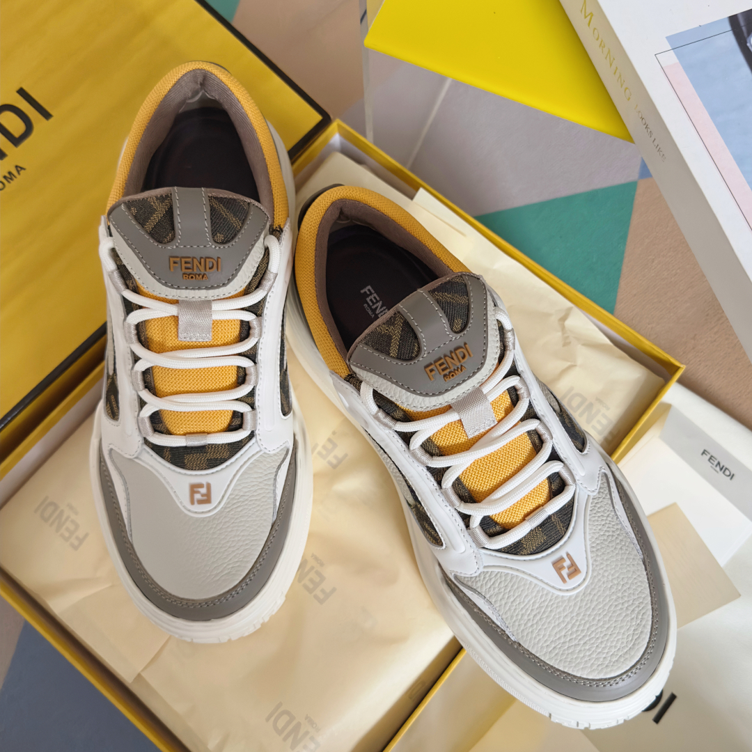 顶级版本：男款
Fendi 芬迪 最新 Force系列 FF厚底 休闲 运动鞋 板鞋
原版购入开发 做货