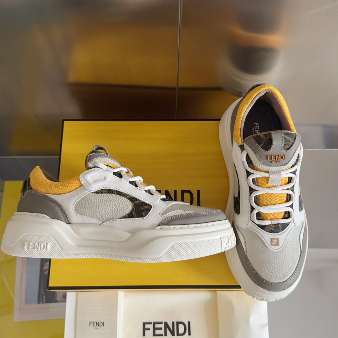 顶级版本：男款
Fendi 芬迪 最新 Force系列 FF厚底 休闲 运动鞋 板鞋
原版购入开发 做货