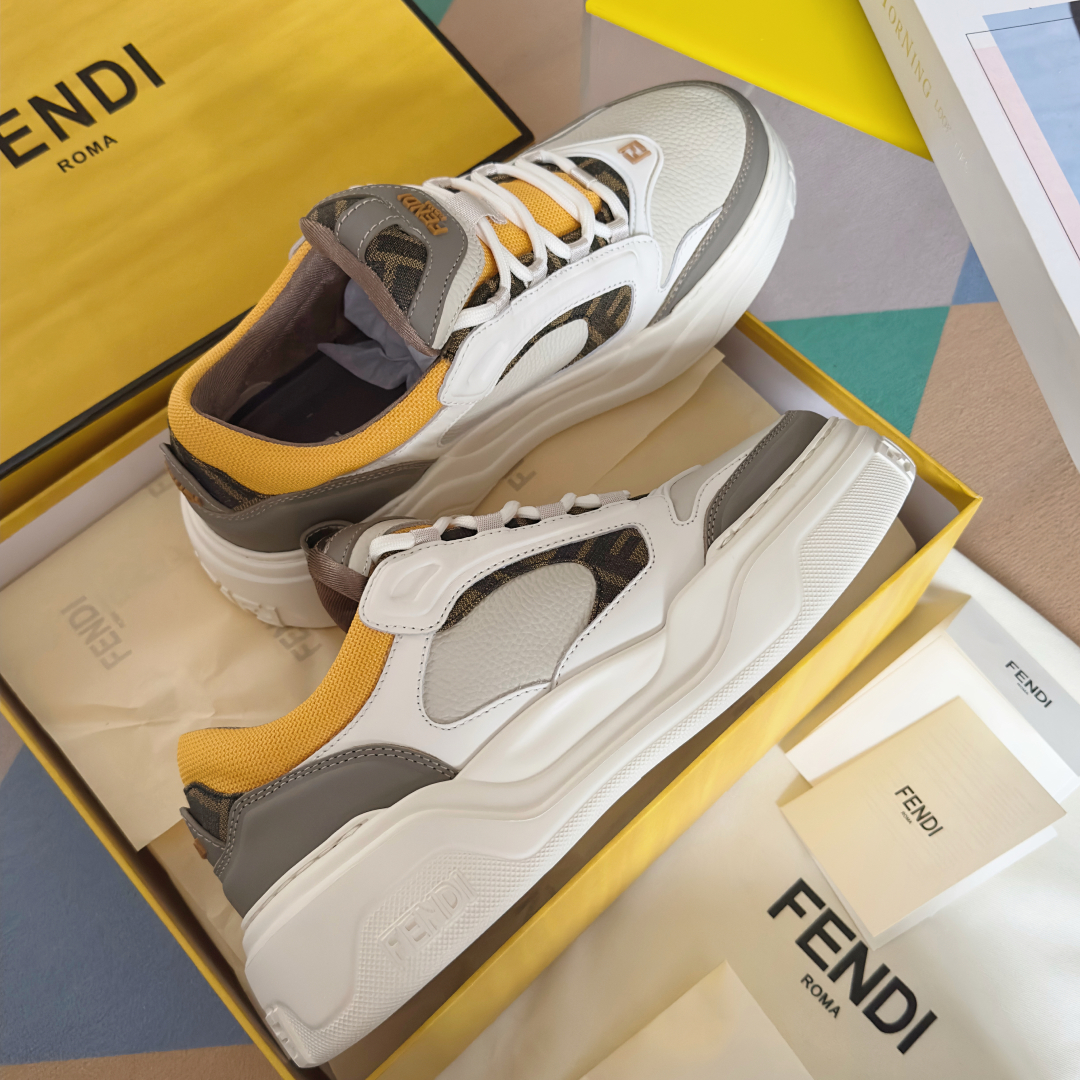 顶级版本：男款
Fendi 芬迪 最新 Force系列 FF厚底 休闲 运动鞋 板鞋
原版购入开发 做货