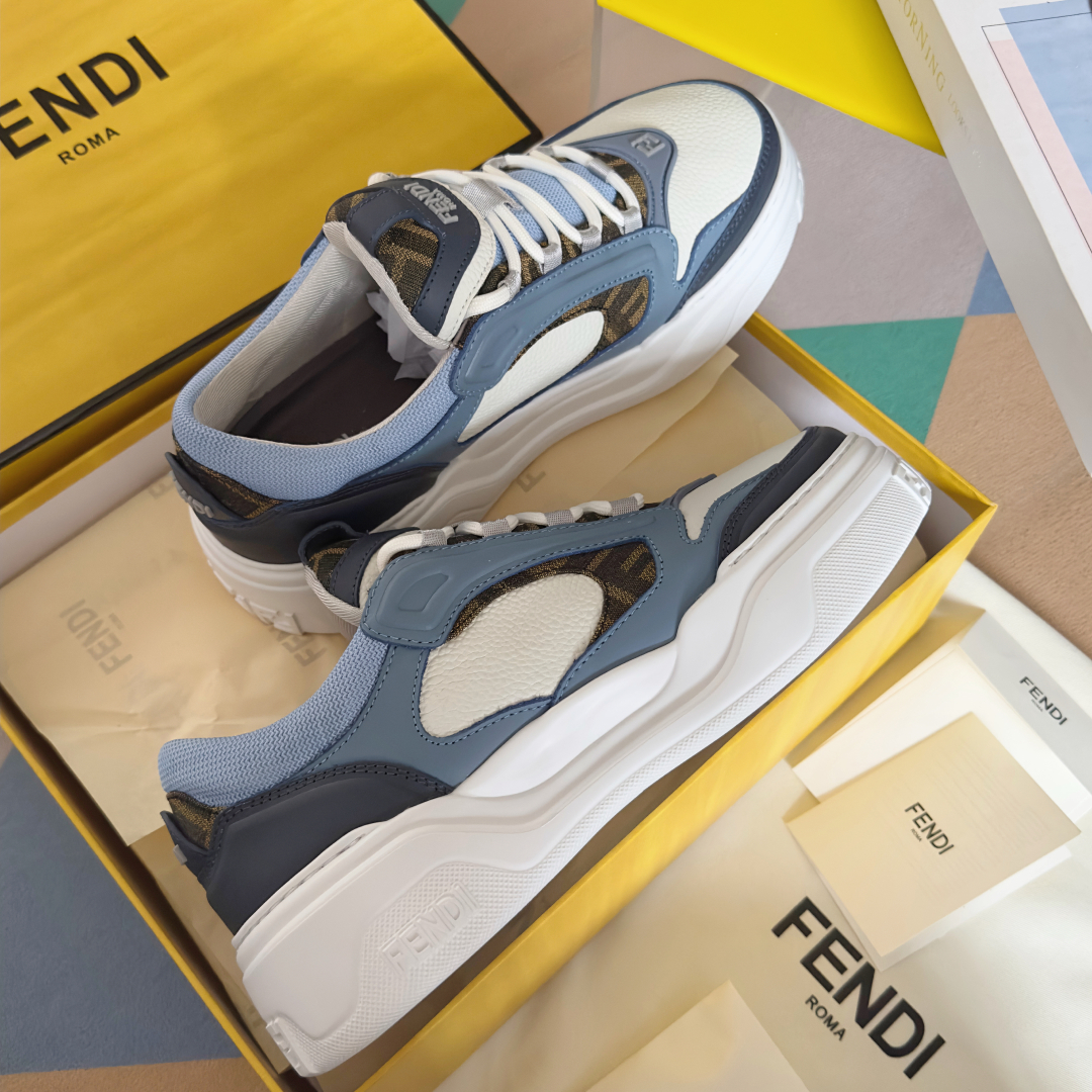 顶级版本：男款
Fendi 芬迪 最新 Force系列 FF厚底 休闲 运动鞋 板鞋
原版购入开发 做货
