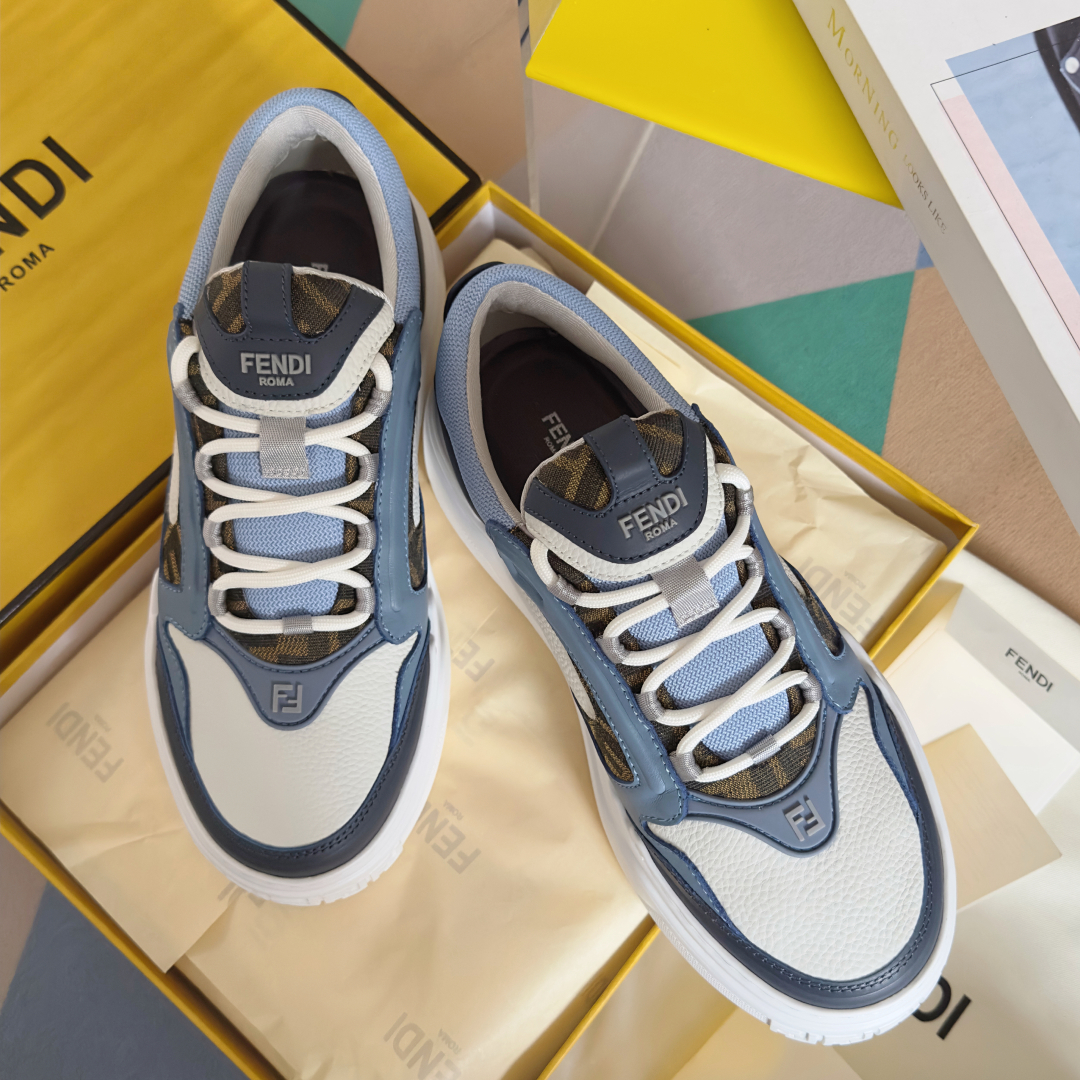 顶级版本：男款
Fendi 芬迪 最新 Force系列 FF厚底 休闲 运动鞋 板鞋
原版购入开发 做货