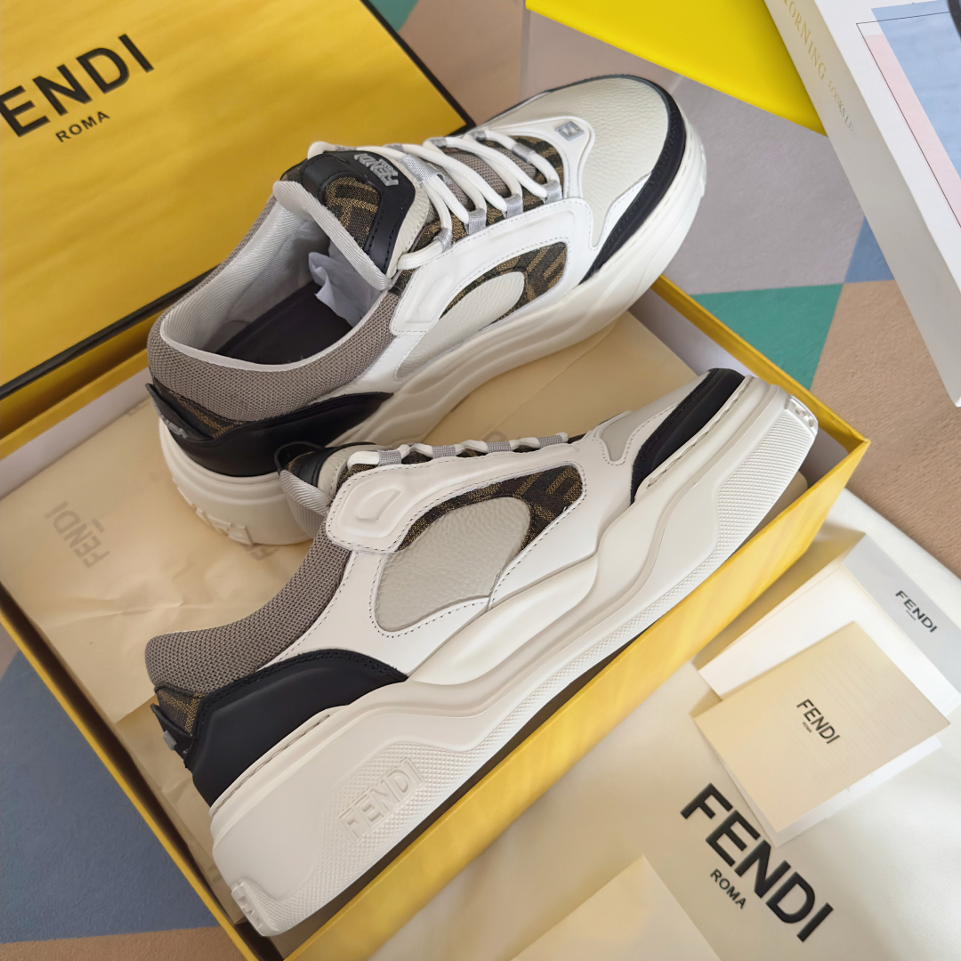 顶级版本：男款
Fendi 芬迪 最新 Force系列 FF厚底 休闲 运动鞋 板鞋
原版购入开发 做货