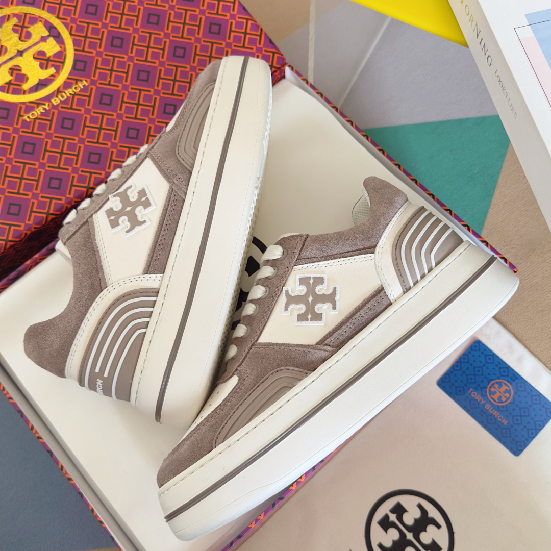 顶级版本：女款
Tory Burch 汤丽柏琦 TB最新Clover Court 系列 厚底 休闲 运动