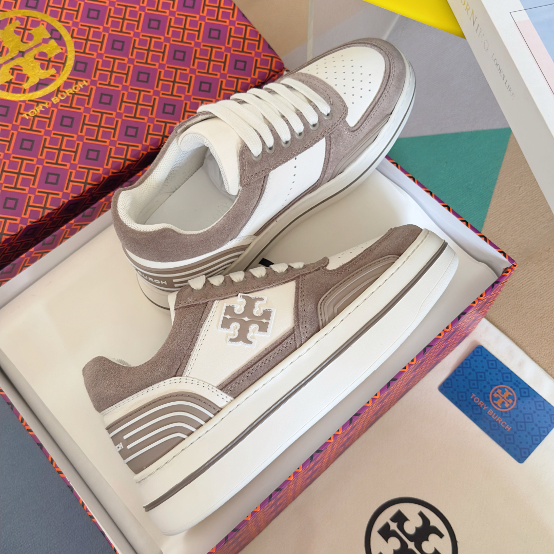 顶级版本：女款
Tory Burch 汤丽柏琦 TB最新Clover Court 系列 厚底 休闲 运动