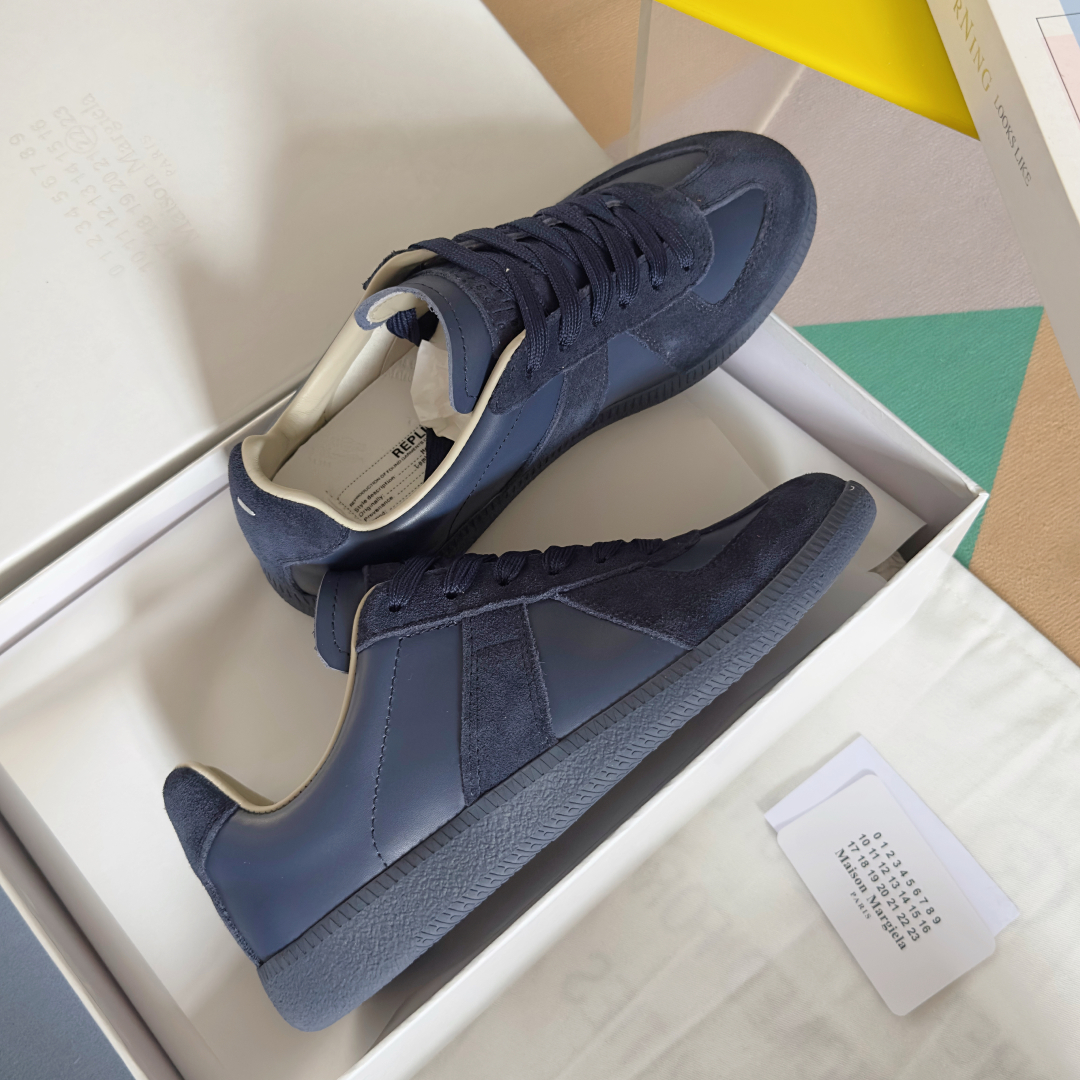 Maison Margiela MM6 Replica Sneakers - Blue Leather & Suede German Army Trainers 5 cmp i1744551783101 6634 0 3