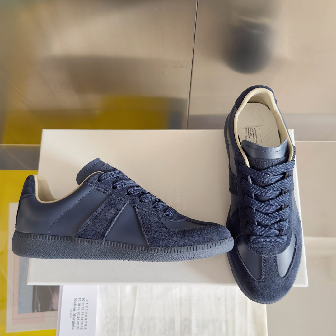 Maison Margiela MM6 Replica Sneakers - Blue Leather & Suede German Army Trainers 3 cmp i1744551783157 4200 0 1