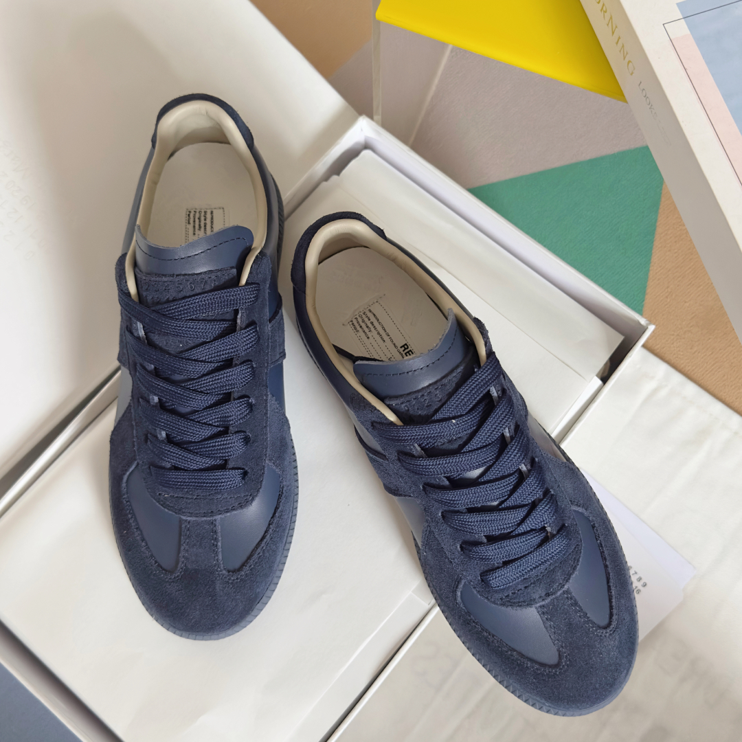 Maison Margiela MM6 Replica Sneakers - Blue Leather & Suede German Army Trainers 2 cmp i1744551788296 5825 0 0