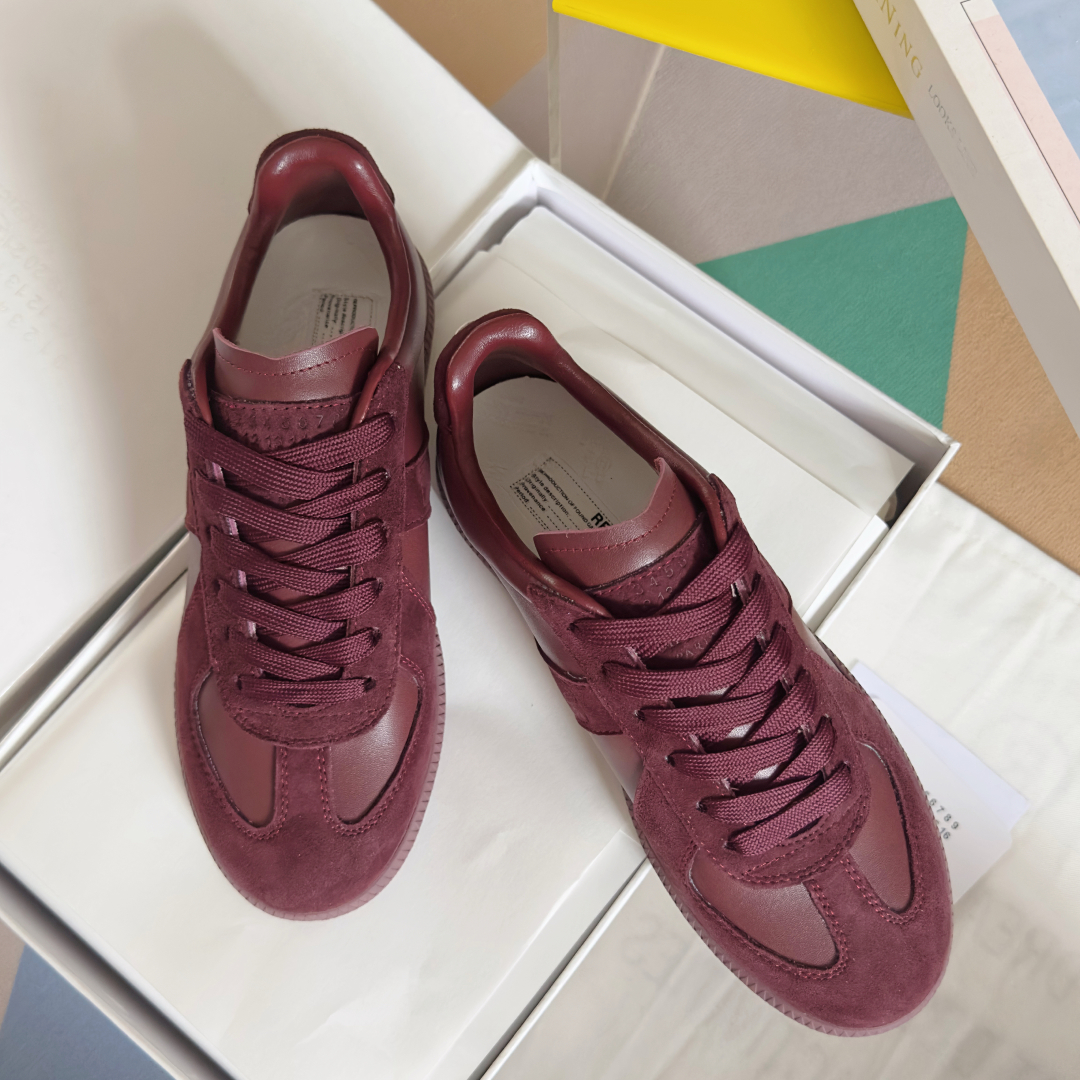 Maison Margiela MM6 Maroon Leather & Suede Sneakers Couple Style 2 cmp i1744551805018 1262 0 0