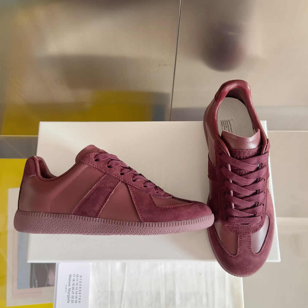 Maison Margiela MM6 Maroon Leather & Suede Sneakers Couple Style 3 cmp i1744551805124 9895 0 1