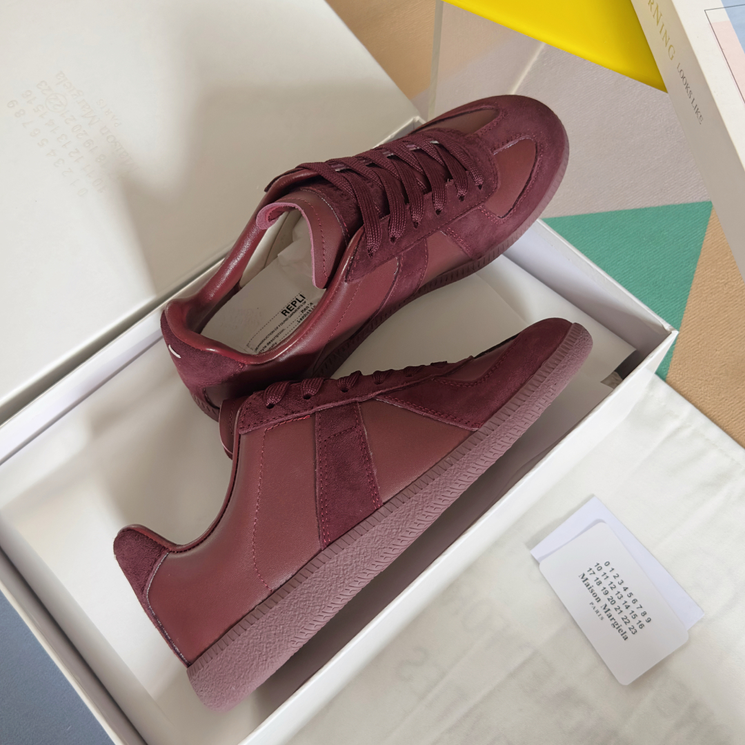 Maison Margiela MM6 Maroon Leather & Suede Sneakers Couple Style 5 cmp i1744551809805 5664 0 3