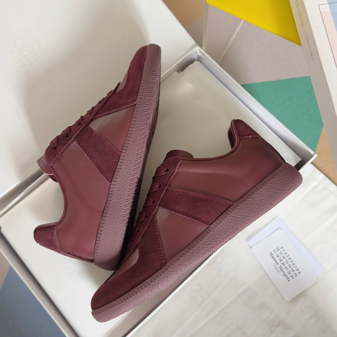 Maison Margiela MM6 Maroon Leather & Suede Sneakers Couple Style 7 cmp i1744551809819 4151 0 5