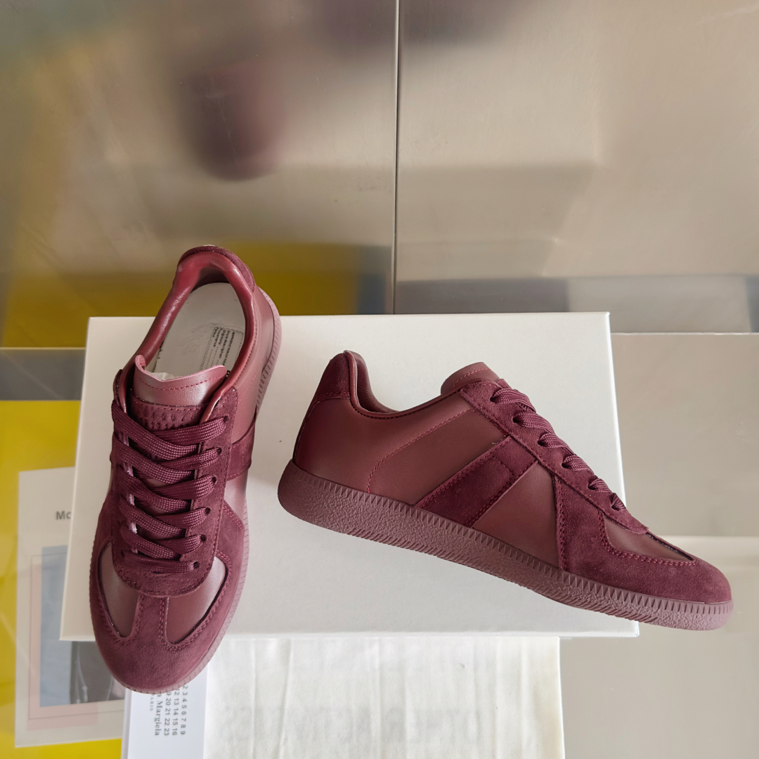 Maison Margiela MM6 Maroon Leather & Suede Sneakers Couple Style 4 cmp i1744551809885 4414 0 2