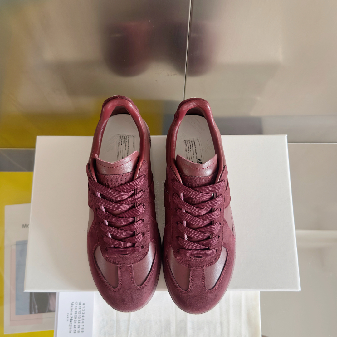 Maison Margiela MM6 Maroon Leather & Suede Sneakers Couple Style 8 cmp i1744551817101 1756 0 6