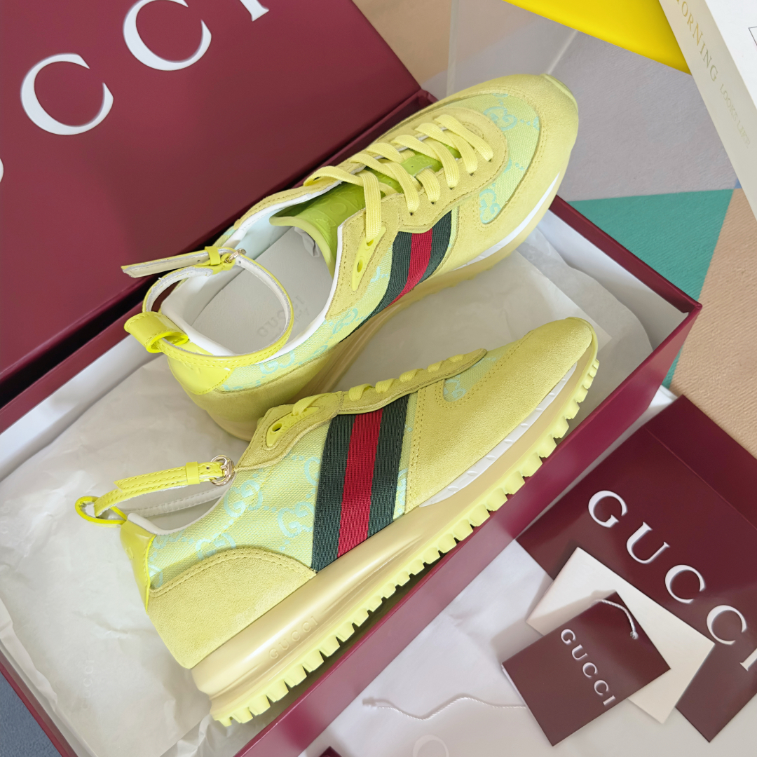 顶级版本：女款
Gucci古驰 最新 走秀款 Re-Motion系列 厚底 休闲 运动鞋 
原版购入开发