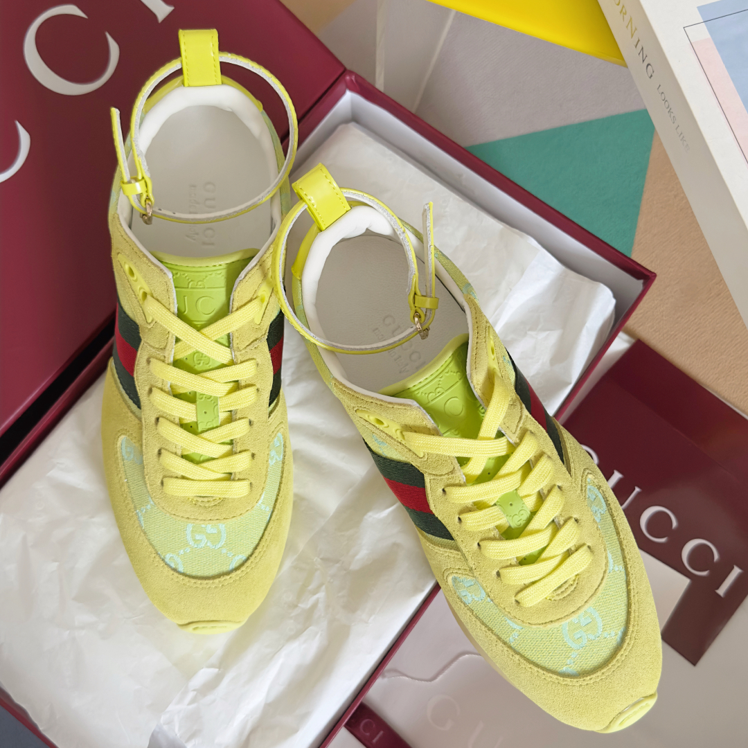 顶级版本：女款
Gucci古驰 最新 走秀款 Re-Motion系列 厚底 休闲 运动鞋 
原版购入开发