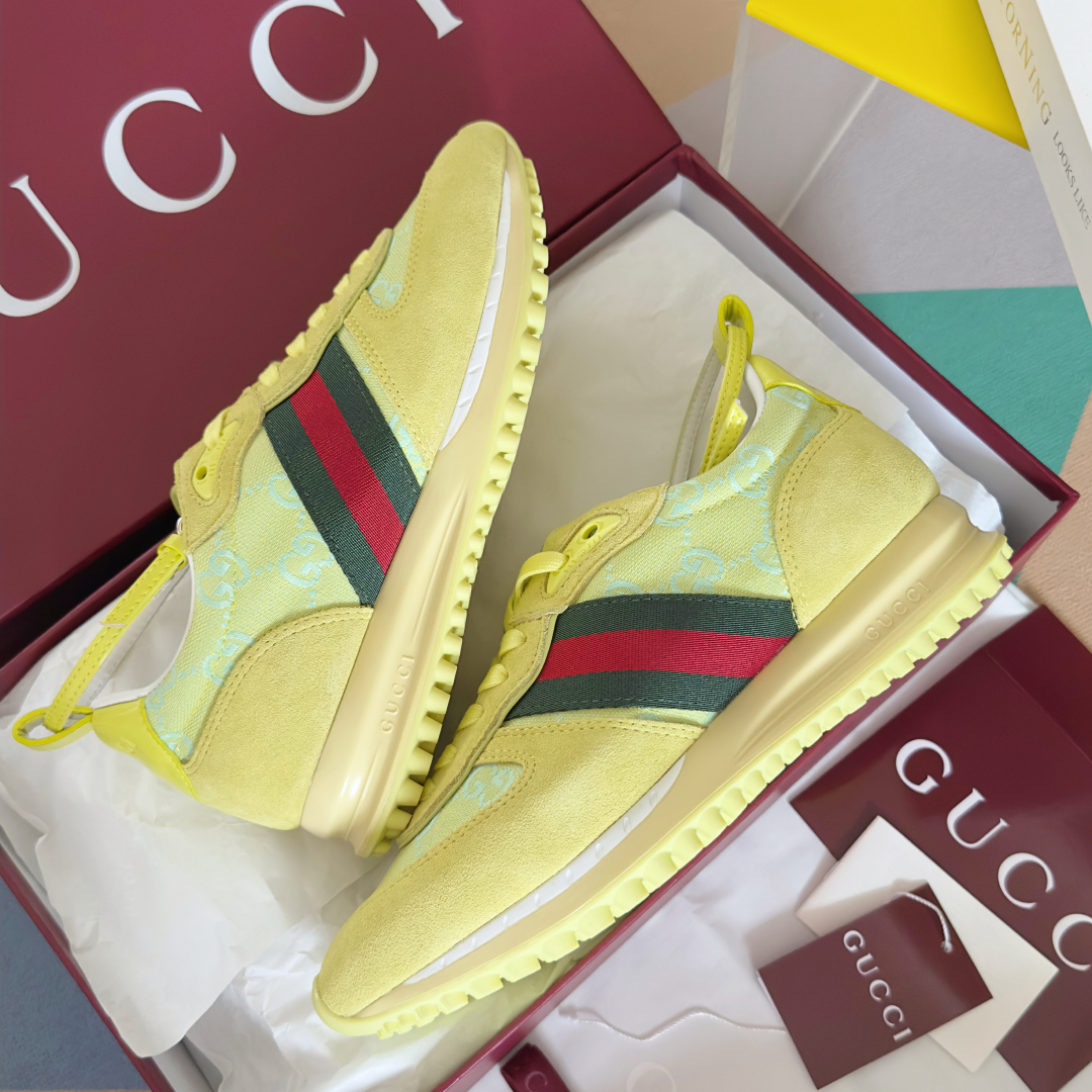 顶级版本：女款
Gucci古驰 最新 走秀款 Re-Motion系列 厚底 休闲 运动鞋 
原版购入开发