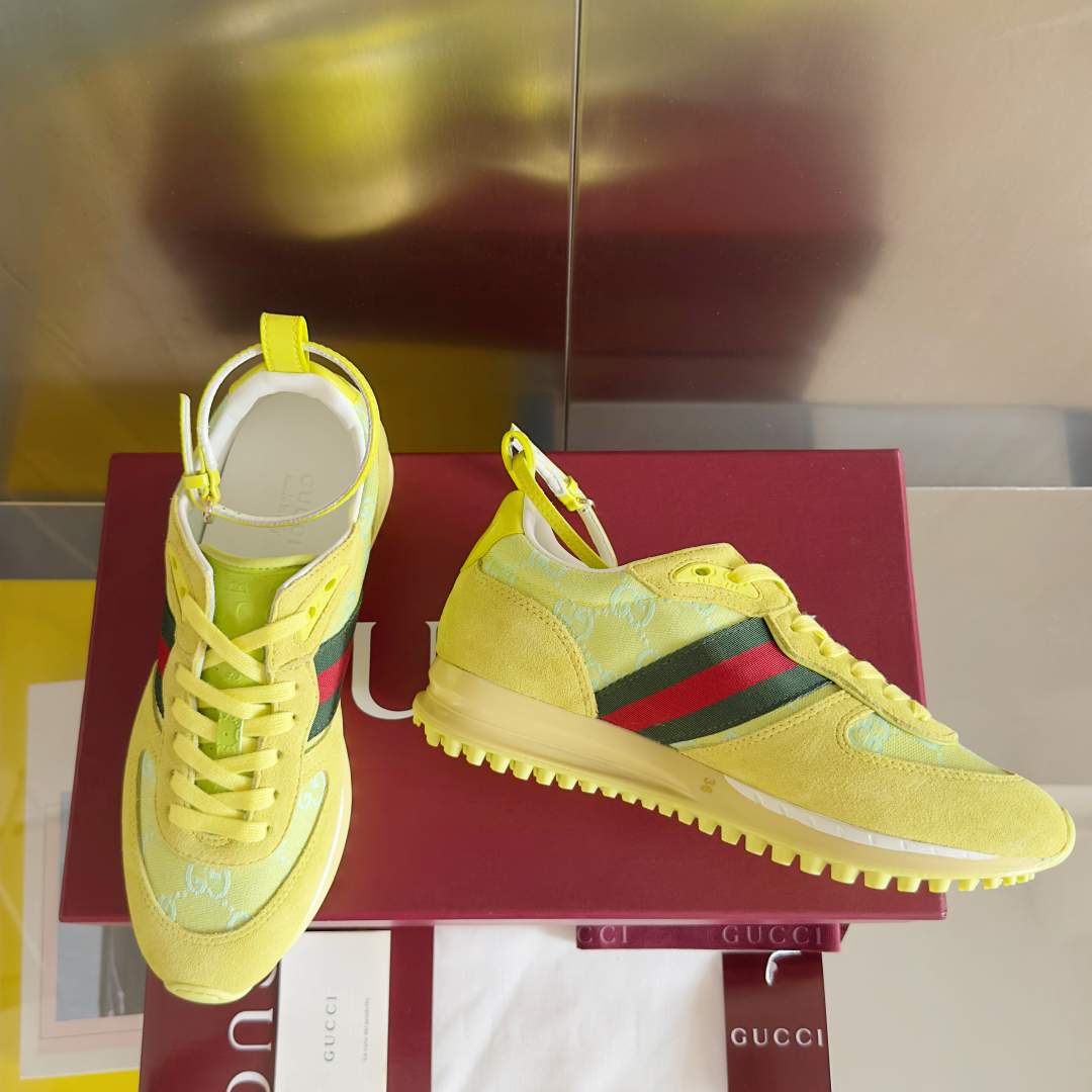 顶级版本：女款
Gucci古驰 最新 走秀款 Re-Motion系列 厚底 休闲 运动鞋 
原版购入开发