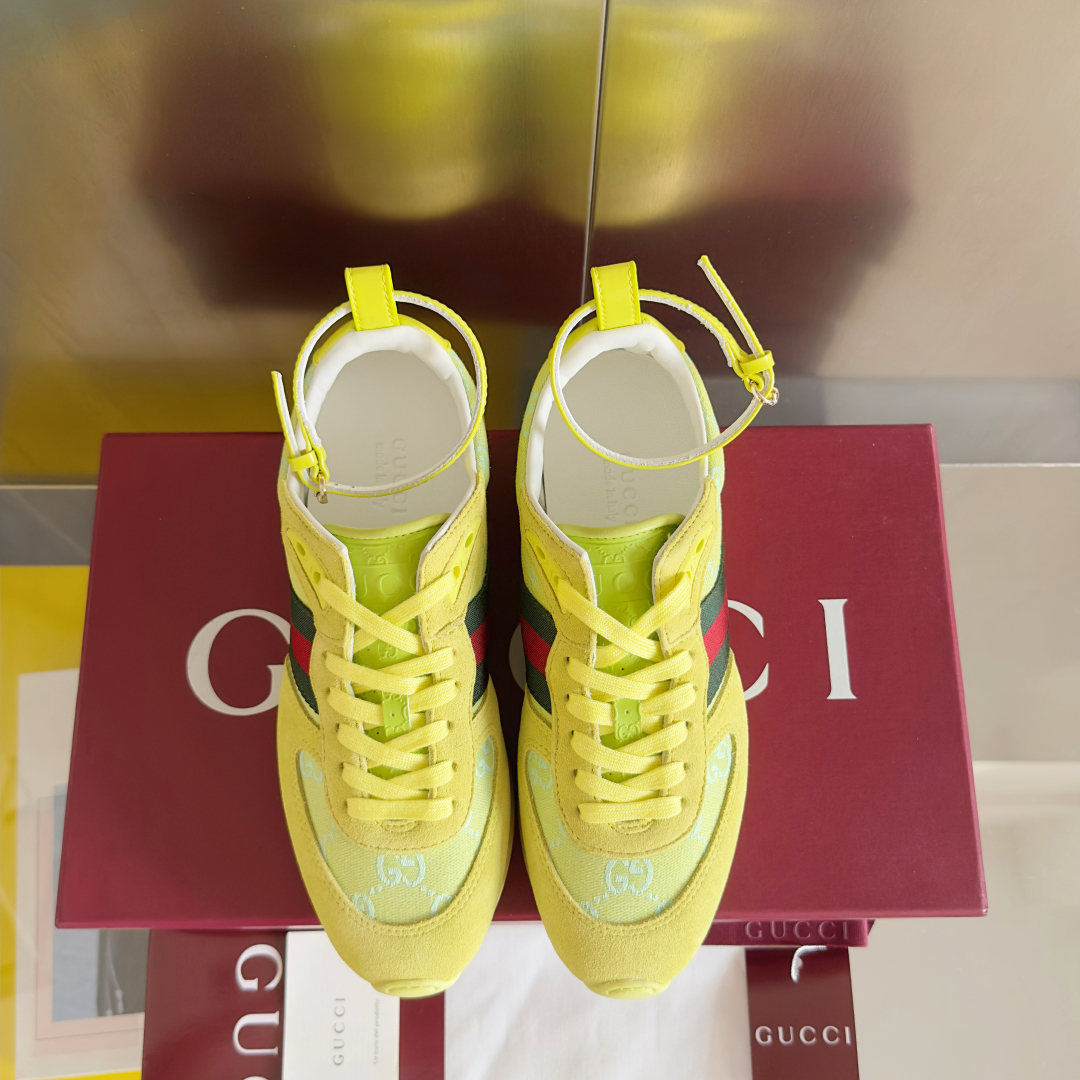 顶级版本：女款
Gucci古驰 最新 走秀款 Re-Motion系列 厚底 休闲 运动鞋 
原版购入开发