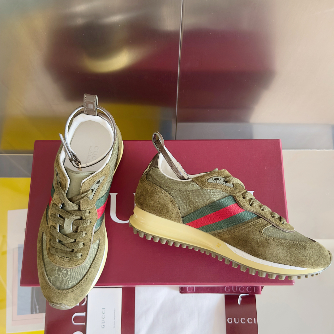 顶级版本：女款
Gucci古驰 最新 走秀款 Re-Motion系列 厚底 休闲 运动鞋 
原版购入开发