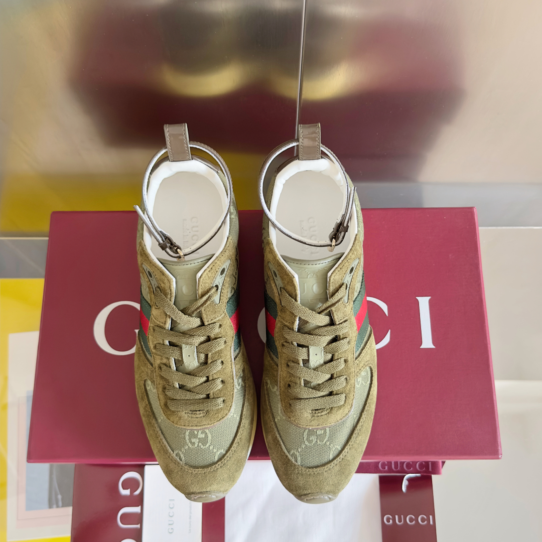 顶级版本：女款
Gucci古驰 最新 走秀款 Re-Motion系列 厚底 休闲 运动鞋 
原版购入开发